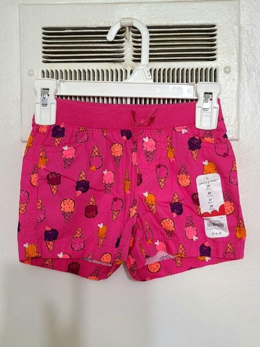 Toddler Girls Pink Ice Cream Print Shorts